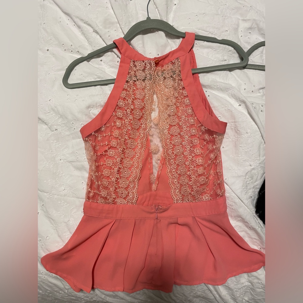 Beautiful lace pink halter top